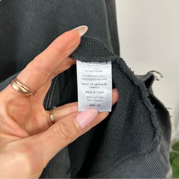 R13 Elvis Flag Logo Oversized Hoodie - Picture 8 of 10